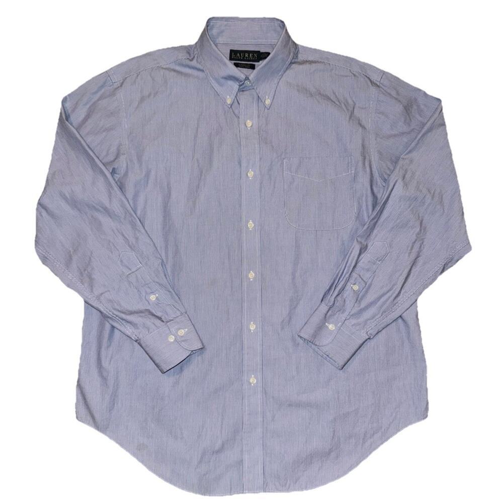 Lauren Ralph Lauren Classic Fit Non Iron Blue Stripe Button Down Shirt XL